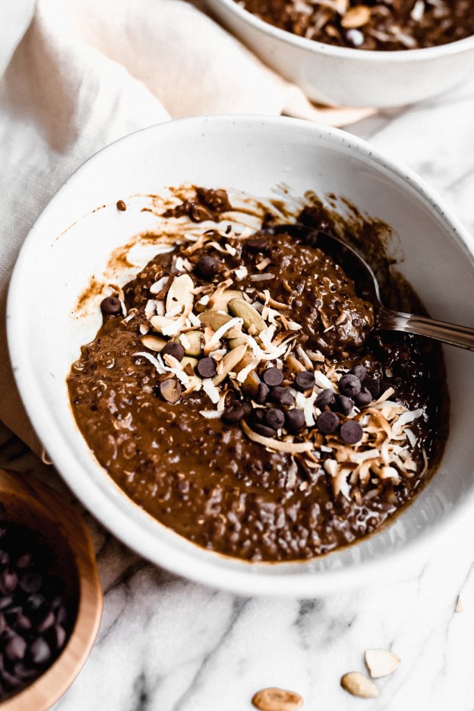 Pumpkin Spice Cacao Quinoa Breakfast Bowl, Marybeth Wells Food Photographer